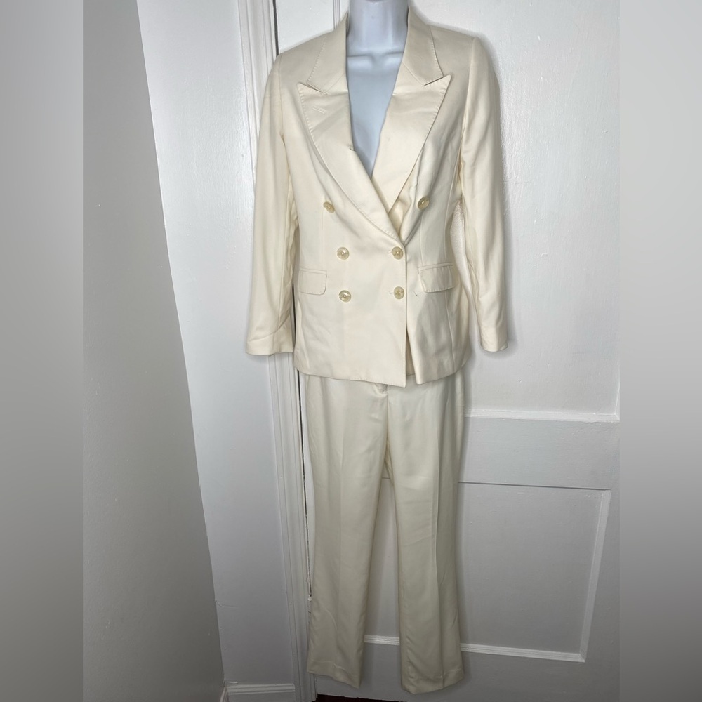 RCI by Tom James Womens Custom Tailored Double-Breasted Suit w Shoulder Pads